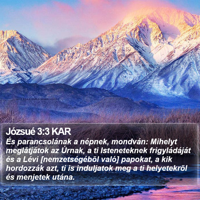 Józsué 3:3 KAR Bible Study