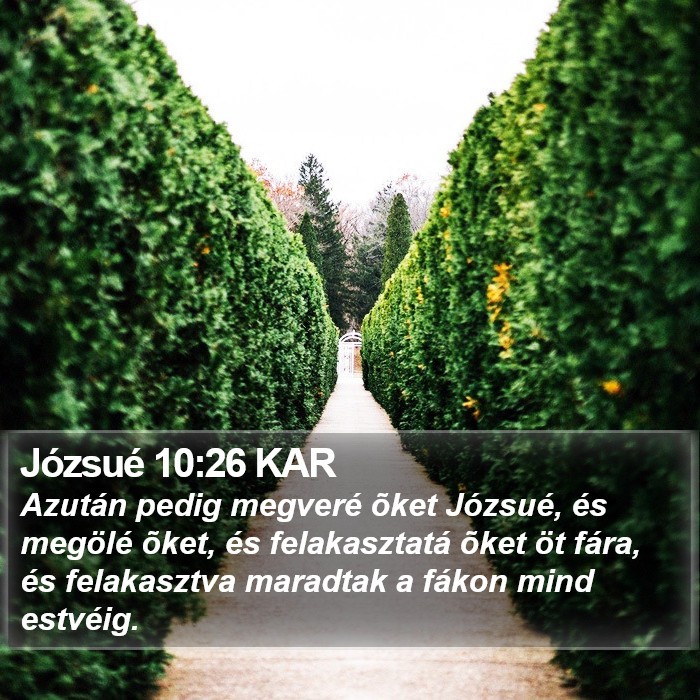 Józsué 10:26 KAR Bible Study