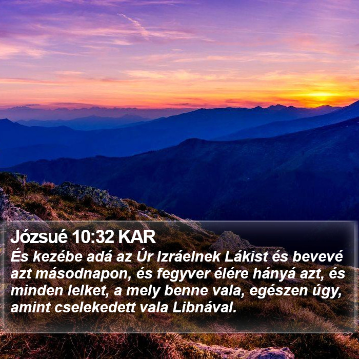 Józsué 10:32 KAR Bible Study