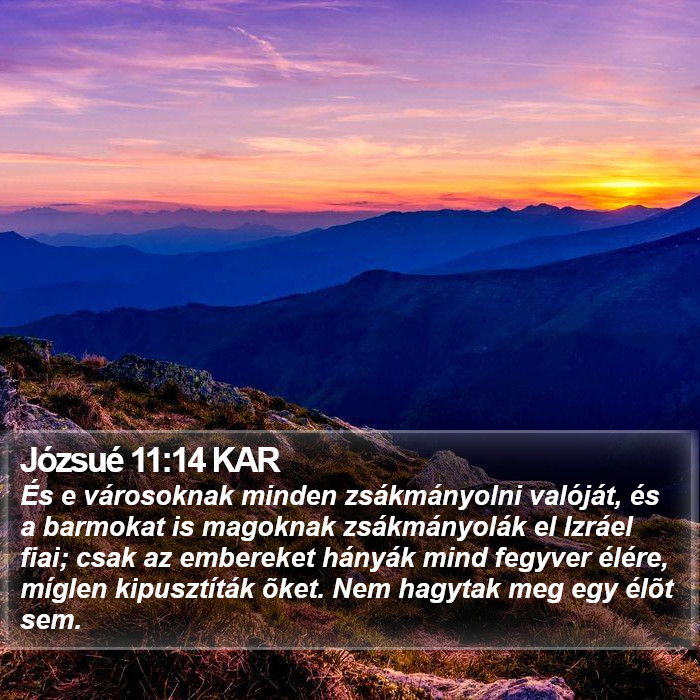 Józsué 11:14 KAR Bible Study