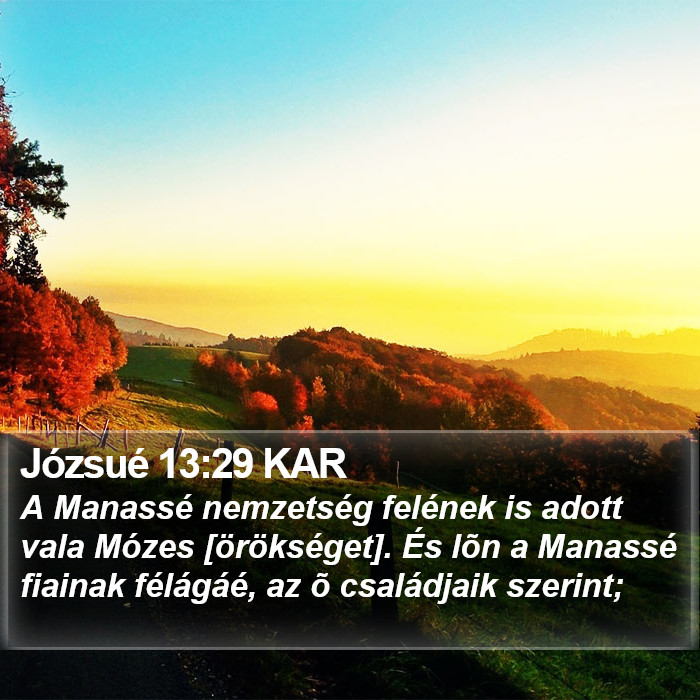 Józsué 13:29 KAR Bible Study