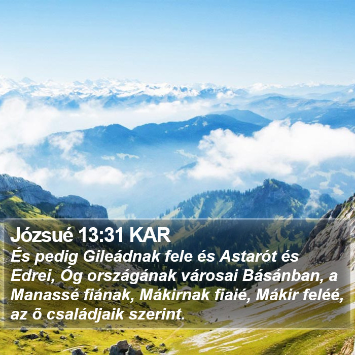 Józsué 13:31 KAR Bible Study