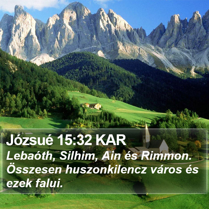 Józsué 15:32 KAR Bible Study