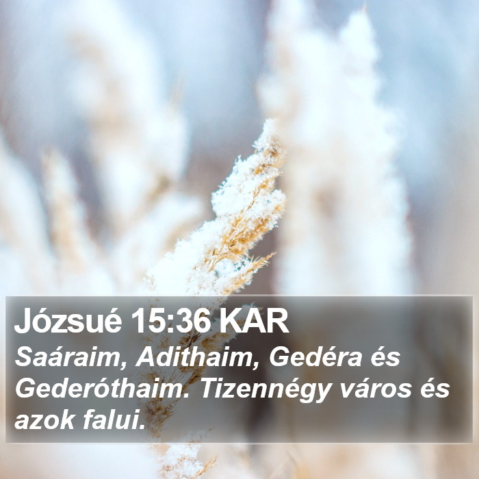 Józsué 15:36 KAR Bible Study