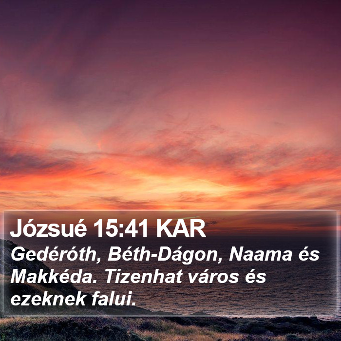 Józsué 15:41 KAR Bible Study