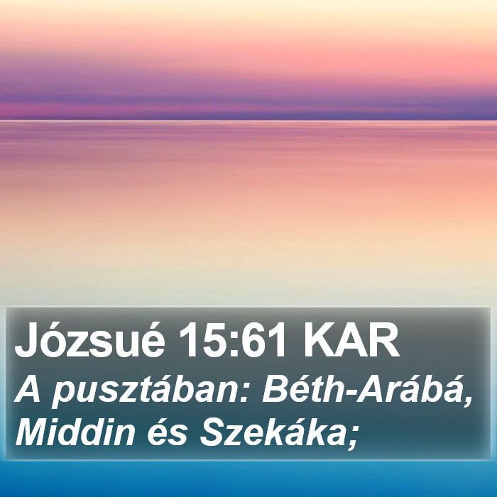 Józsué 15:61 KAR Bible Study