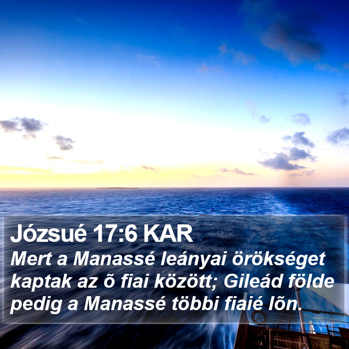 Józsué 17:6 KAR Bible Study