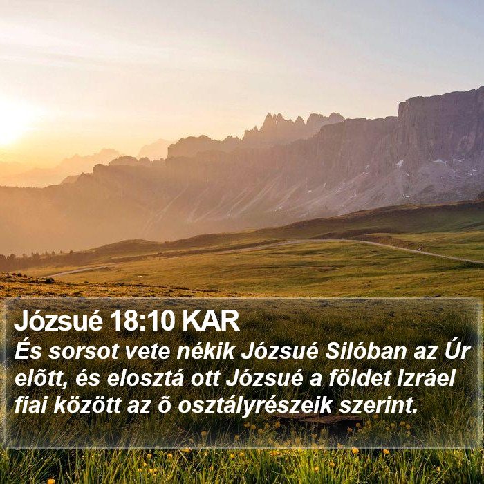 Józsué 18:10 KAR Bible Study