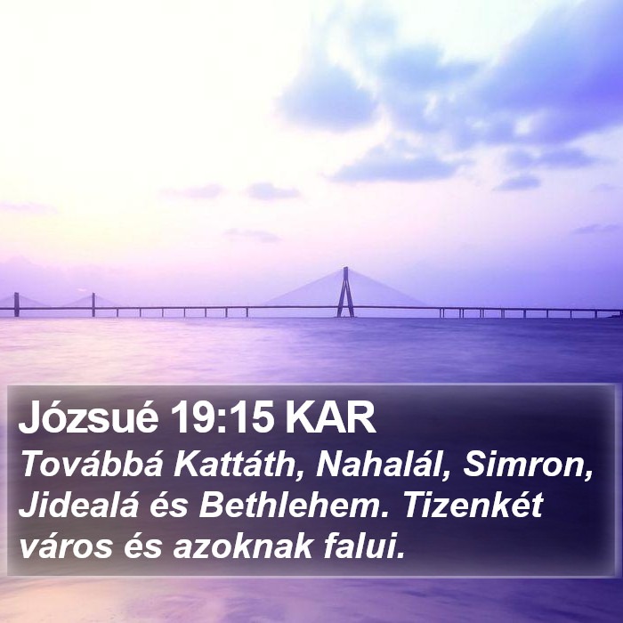 Józsué 19:15 KAR Bible Study