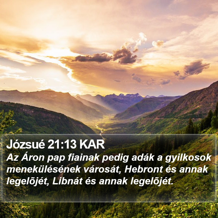 Józsué 21:13 KAR Bible Study