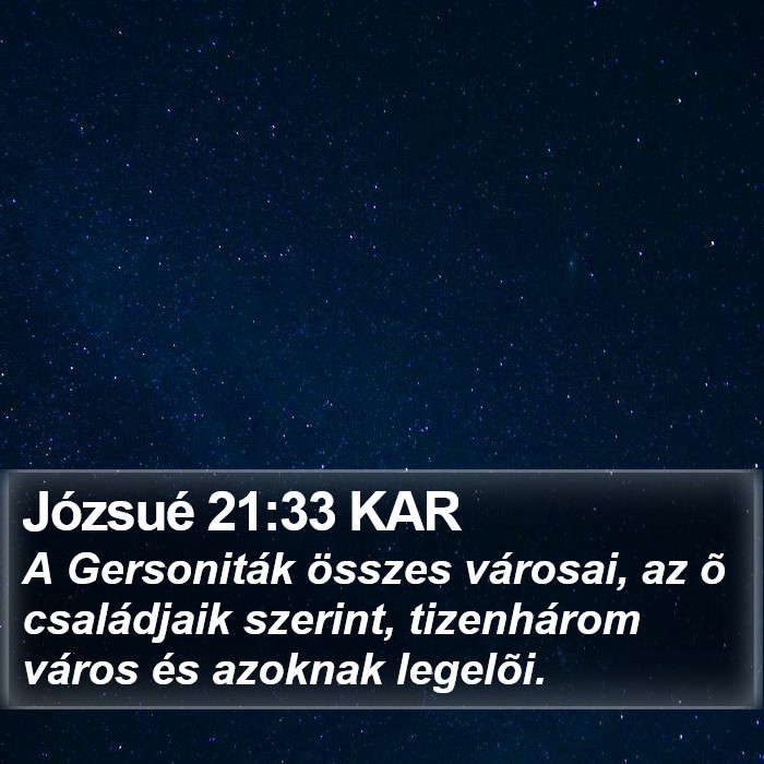 Józsué 21:33 KAR Bible Study