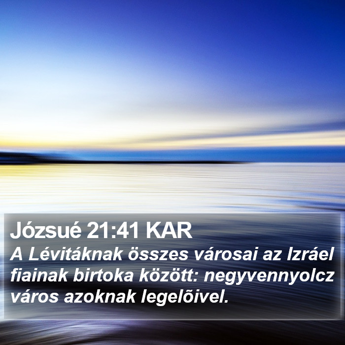 Józsué 21:41 KAR Bible Study