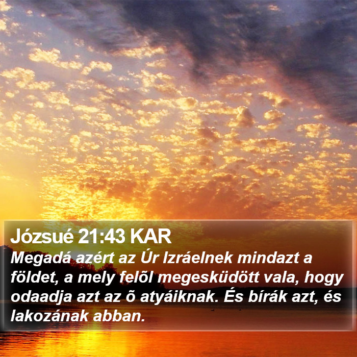 Józsué 21:43 KAR Bible Study