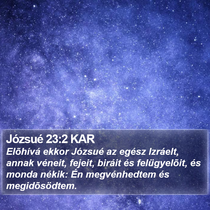 Józsué 23:2 KAR Bible Study