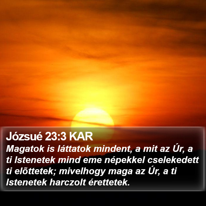 Józsué 23:3 KAR Bible Study