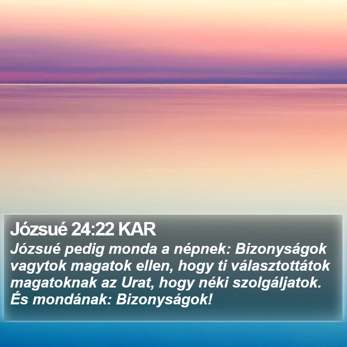 Józsué 24:22 KAR Bible Study