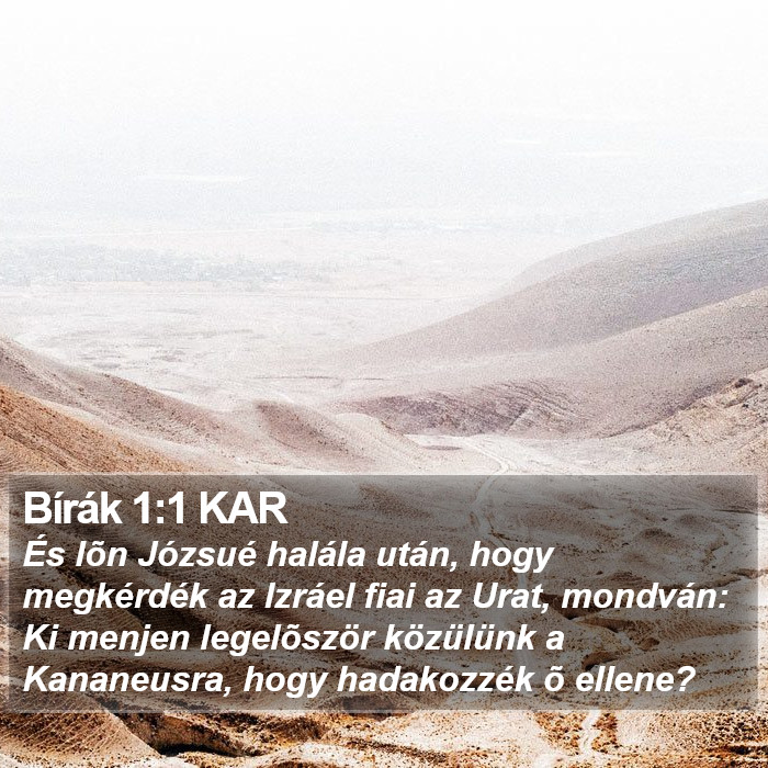 Bírák 1:1 KAR Bible Study