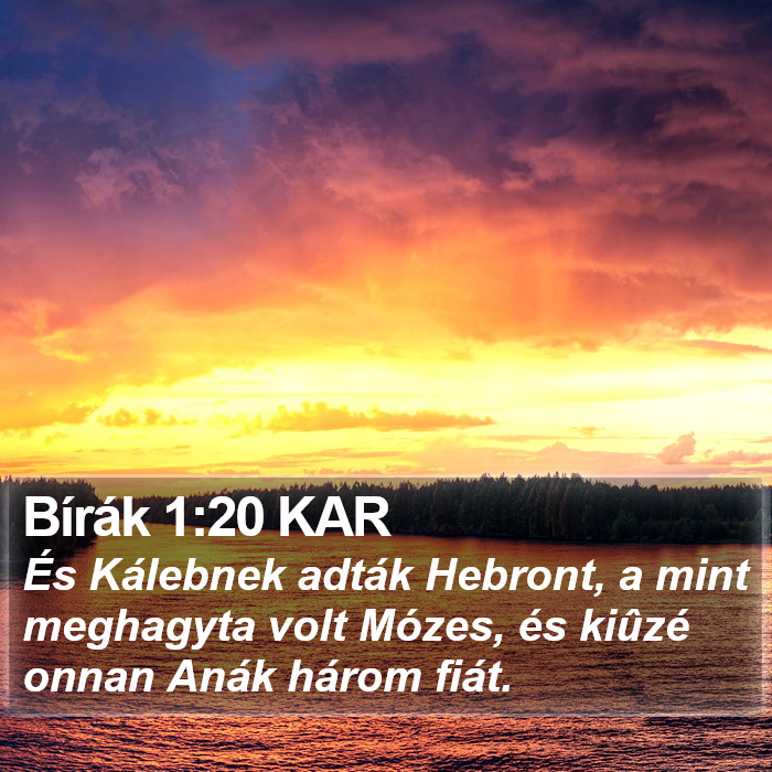 Bírák 1:20 KAR Bible Study