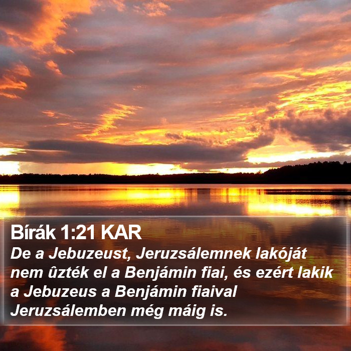 Bírák 1:21 KAR Bible Study