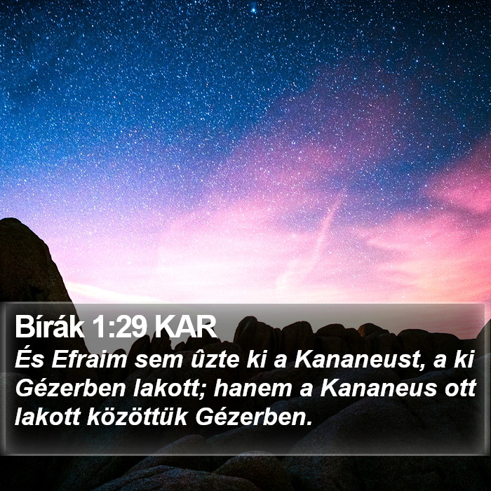 Bírák 1:29 KAR Bible Study