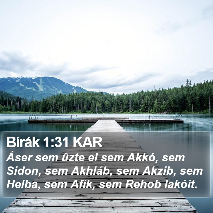 Bírák 1:31 KAR Bible Study