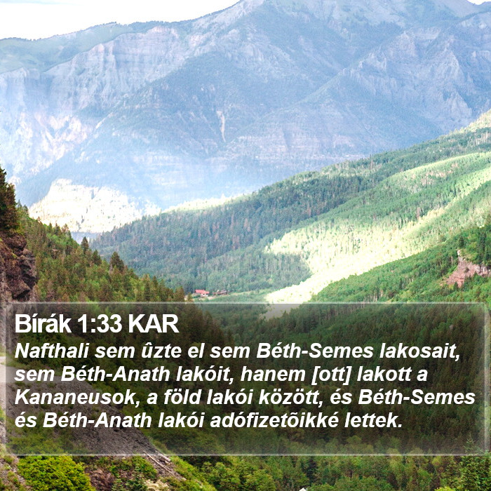 Bírák 1:33 KAR Bible Study