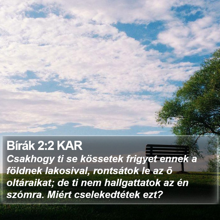 Bírák 2:2 KAR Bible Study