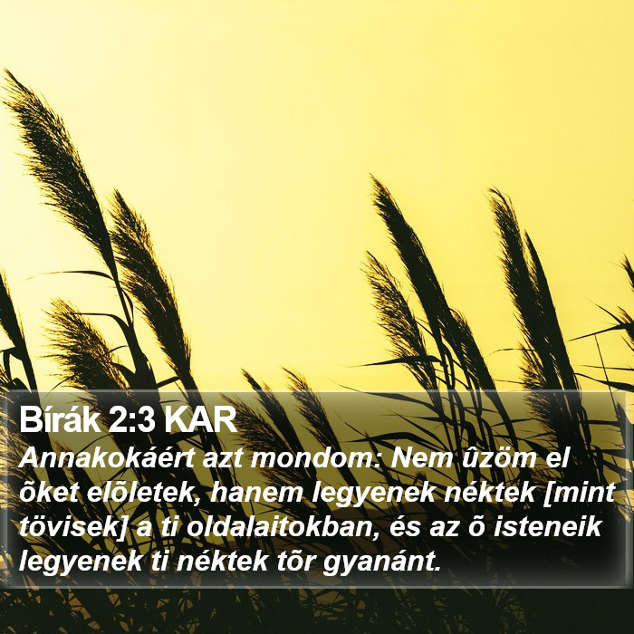 Bírák 2:3 KAR Bible Study