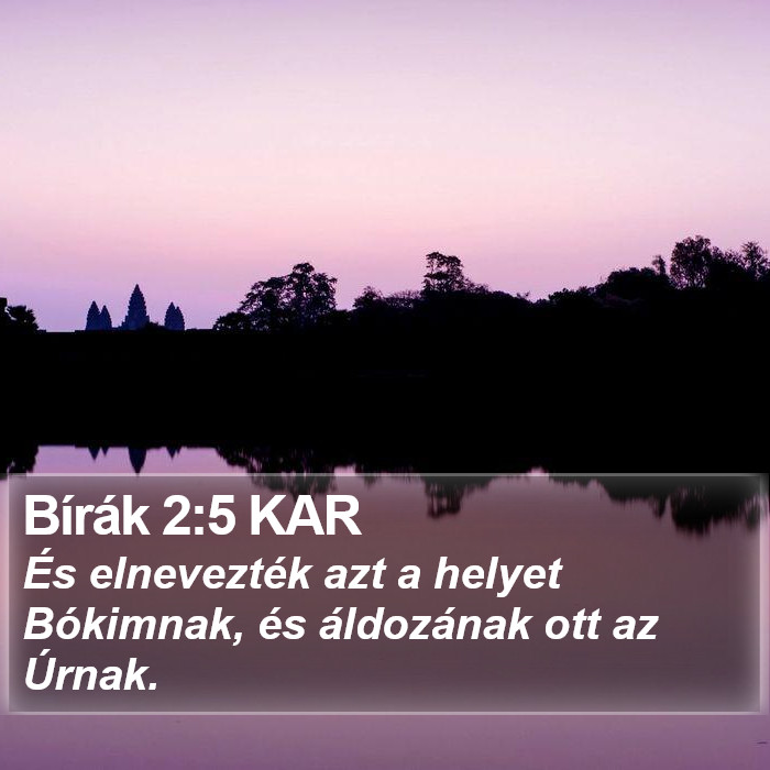 Bírák 2:5 KAR Bible Study