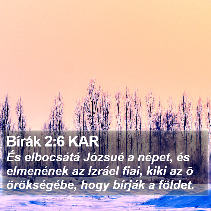 Bírák 2:6 KAR Bible Study