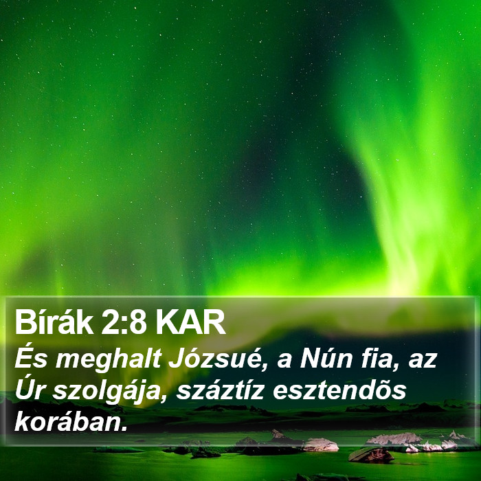 Bírák 2:8 KAR Bible Study