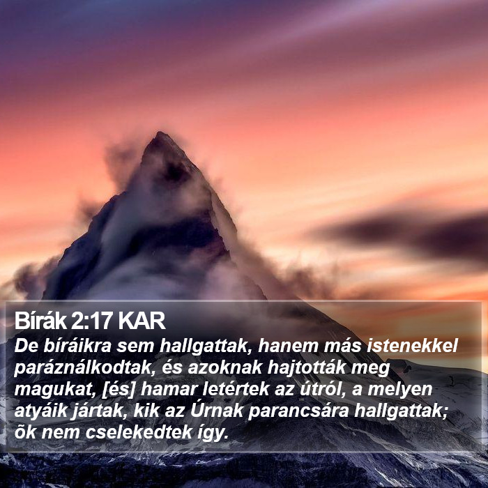 Bírák 2:17 KAR Bible Study