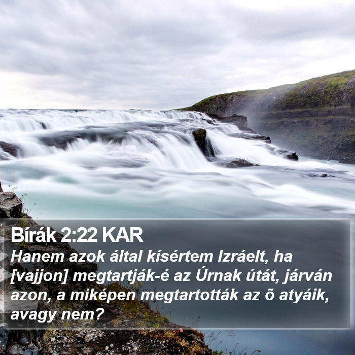 Bírák 2:22 KAR Bible Study