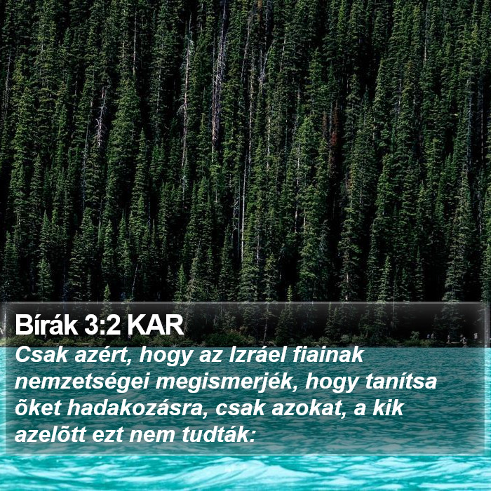 Bírák 3:2 KAR Bible Study