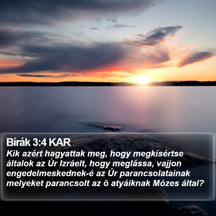 Bírák 3:4 KAR Bible Study