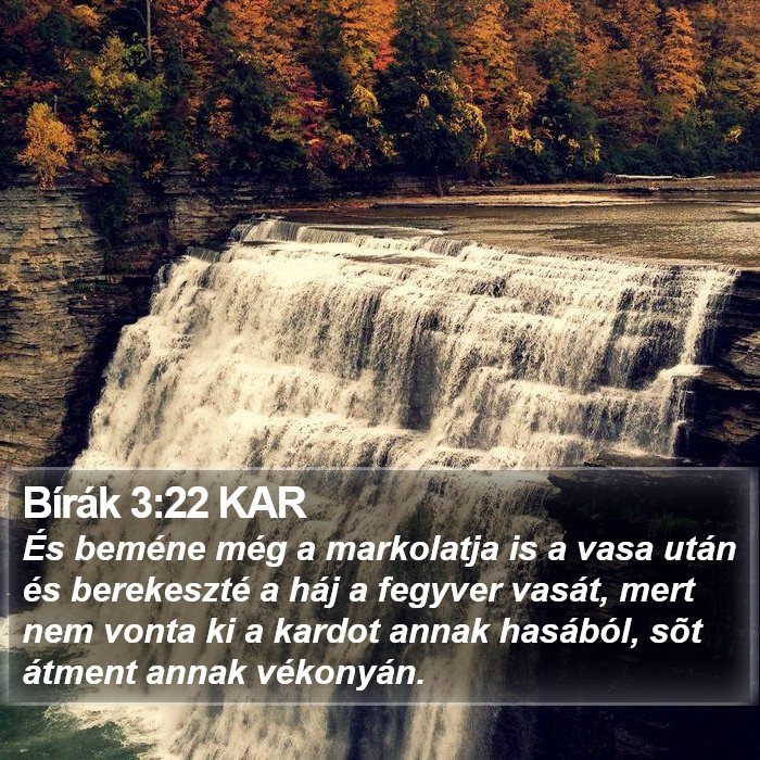 Bírák 3:22 KAR Bible Study