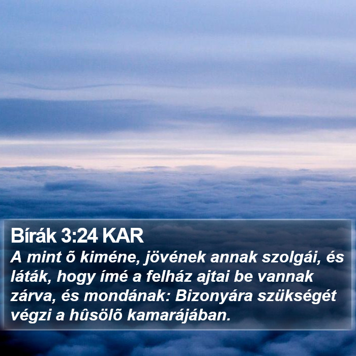 Bírák 3:24 KAR Bible Study