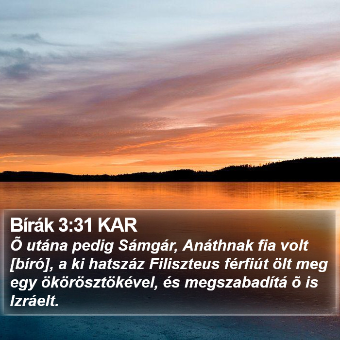 Bírák 3:31 KAR Bible Study