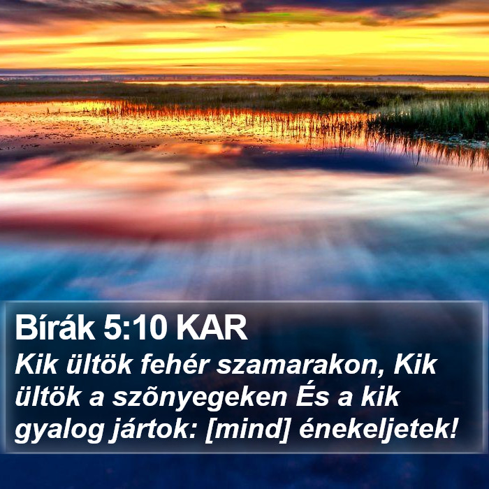 Bírák 5:10 KAR Bible Study