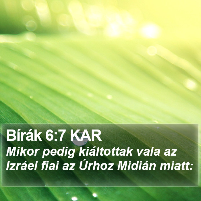 Bírák 6:7 KAR Bible Study