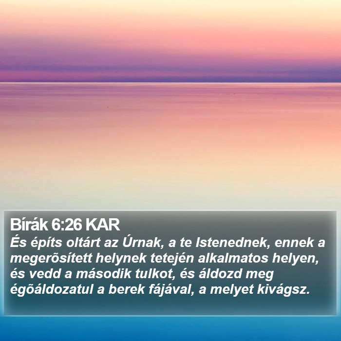 Bírák 6:26 KAR Bible Study