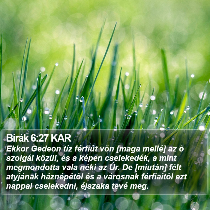 Bírák 6:27 KAR Bible Study