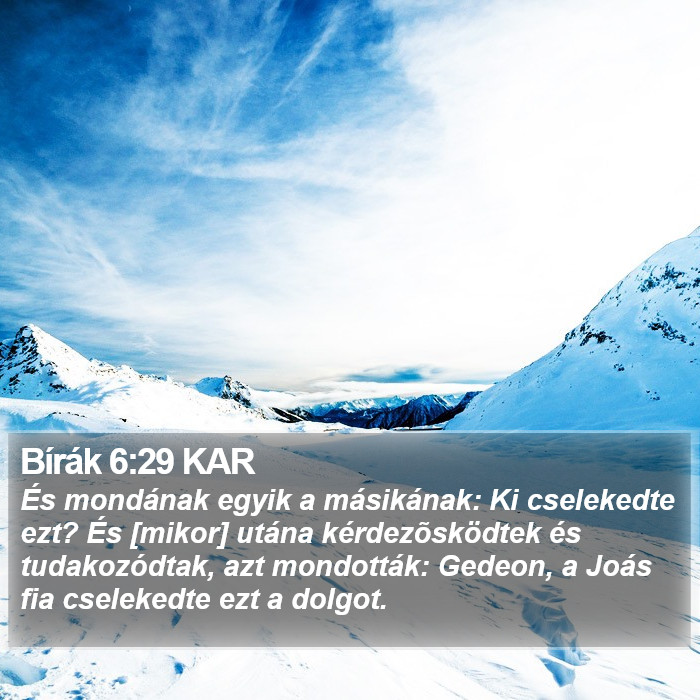 Bírák 6:29 KAR Bible Study