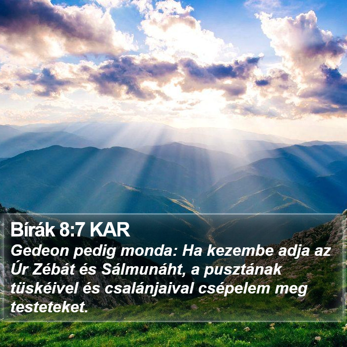 Bírák 8:7 KAR Bible Study