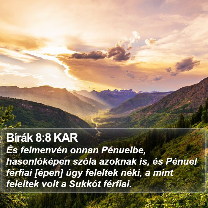 Bírák 8:8 KAR Bible Study