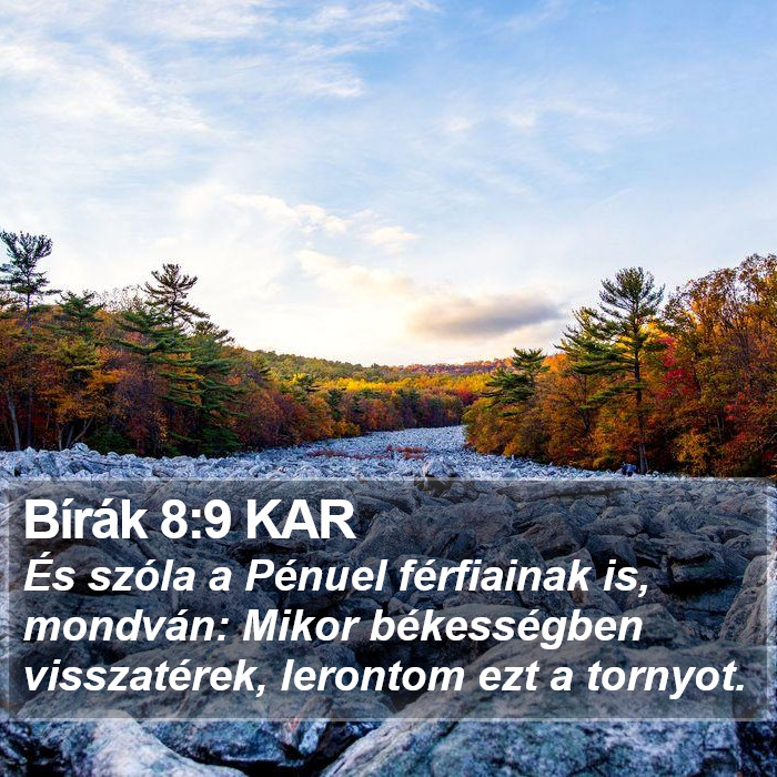 Bírák 8:9 KAR Bible Study