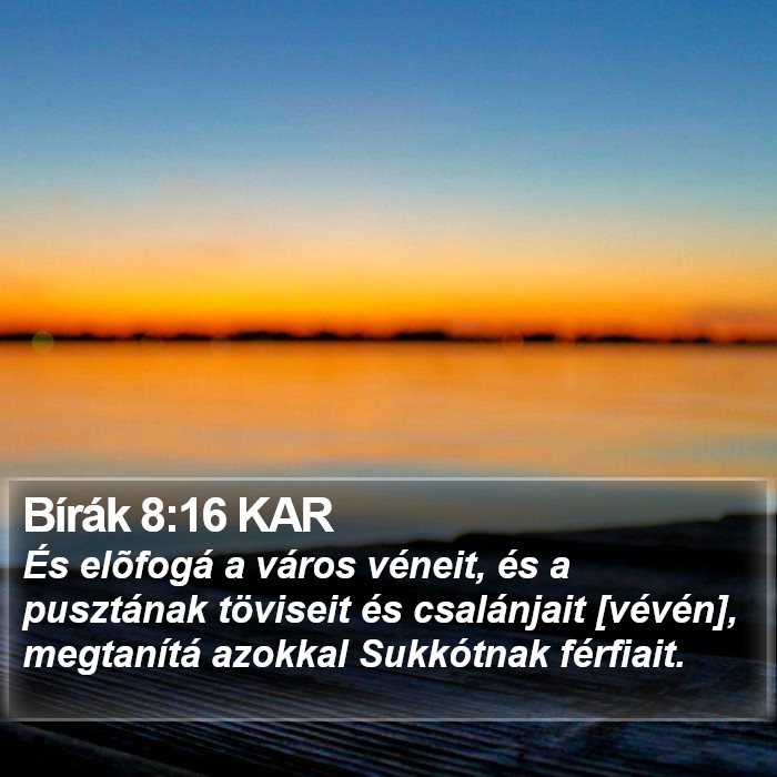 Bírák 8:16 KAR Bible Study