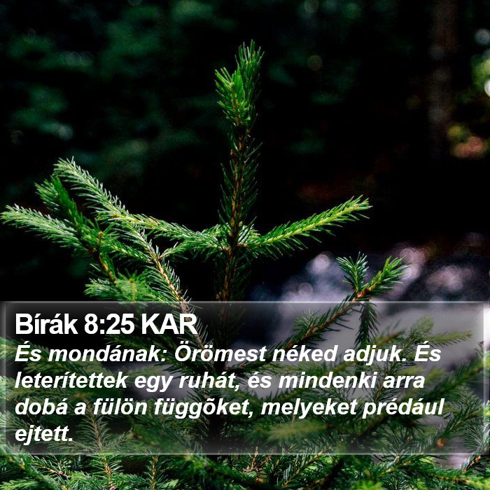 Bírák 8:25 KAR Bible Study