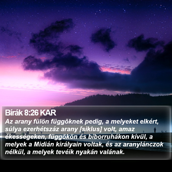 Bírák 8:26 KAR Bible Study