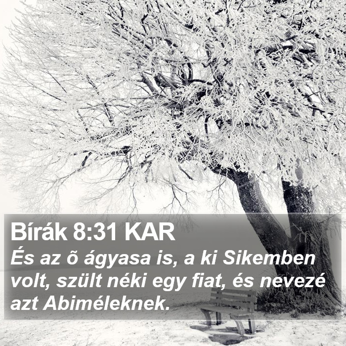 Bírák 8:31 KAR Bible Study